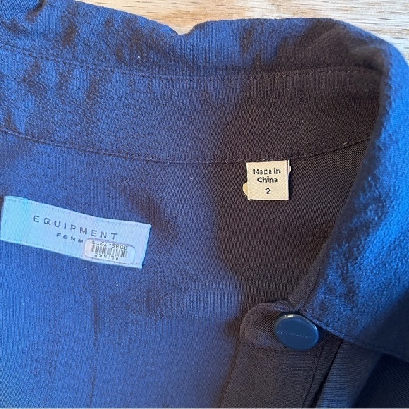 Equipment Jacquot Button Front Long Sleeve Midi Utility Dress Eclipse 2 - Picture 9 of 14